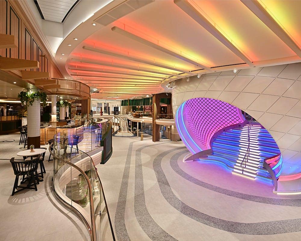 The reimagined Royal Promenade is the heartbeat of Royal Caribbean’s Icon of the Seas and the soon-to-debut Star of the Seas, the next combination of every vacation. The signature neighborhood features floor-to-ceiling ocean views, the jaw-dropping Pearl – the world’s largest kinetic art sculpture – and 15-plus restaurants, bars and lounges.