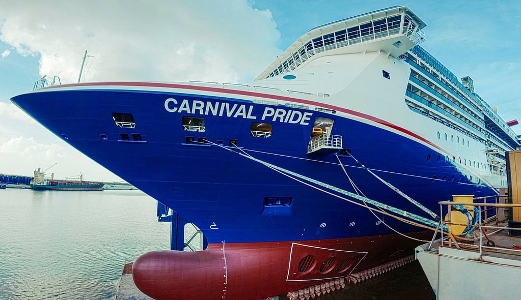 Carnival Pride in dry dock