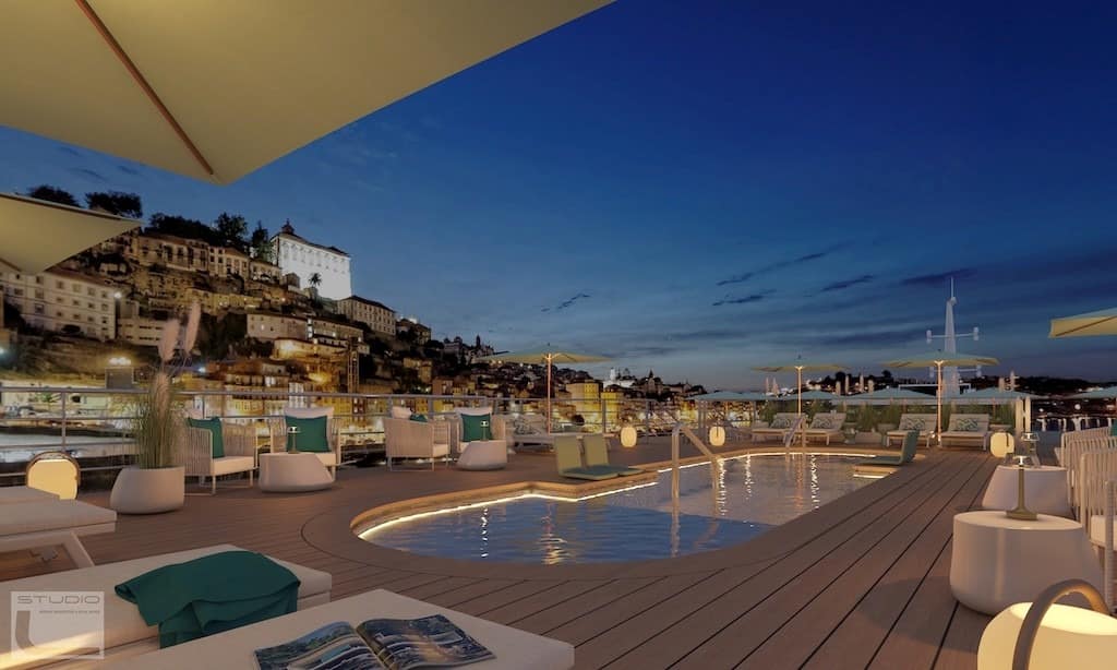 Amadeus River Cruises - Amadeus Douro - Rendered Image of Pool Deck