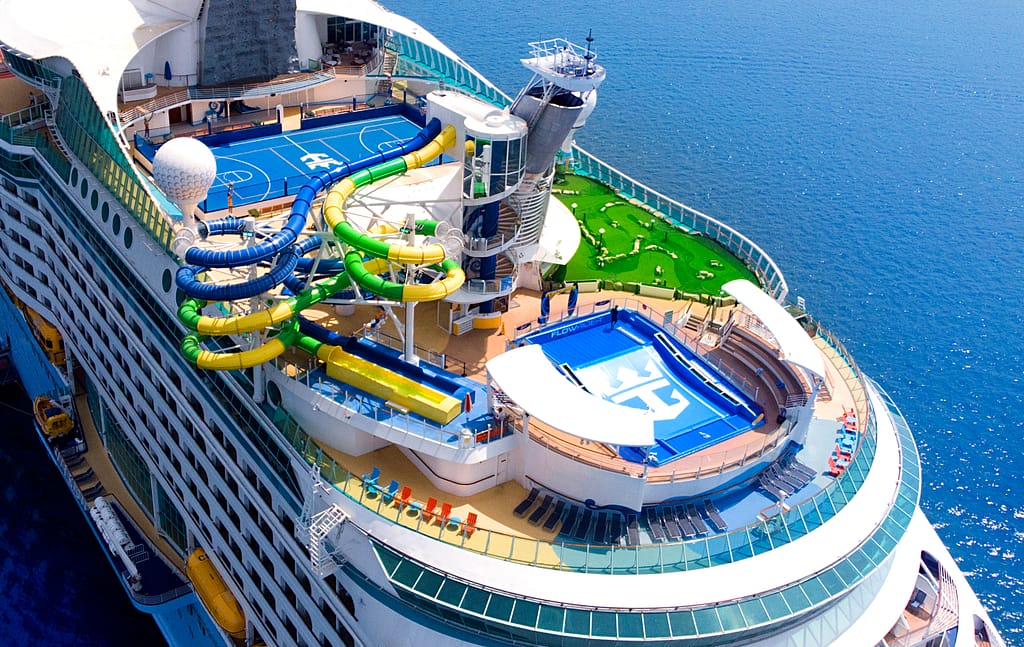 The amplified Voyager of the Seas features adventures for vacationers of all ages to make memories, including The Perfect Storm duo of racing waterslides, the FlowRider surf simulator, mini golf and more