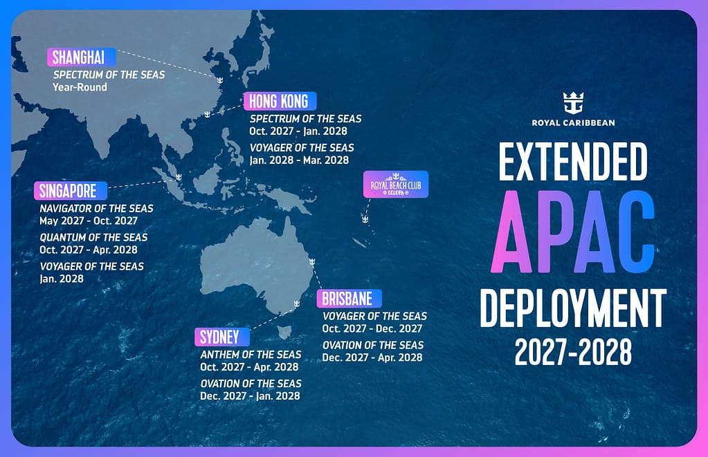 Royal Caribbean is expanding its Asia Pacific lineup for 2027–2028, bringing vacationers even more ways to discover the region across Australia, Singapore, Hong Kong and beyond