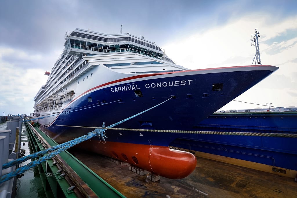 Carnival Cruise Lines' Carnival Conquest in Dry Dock