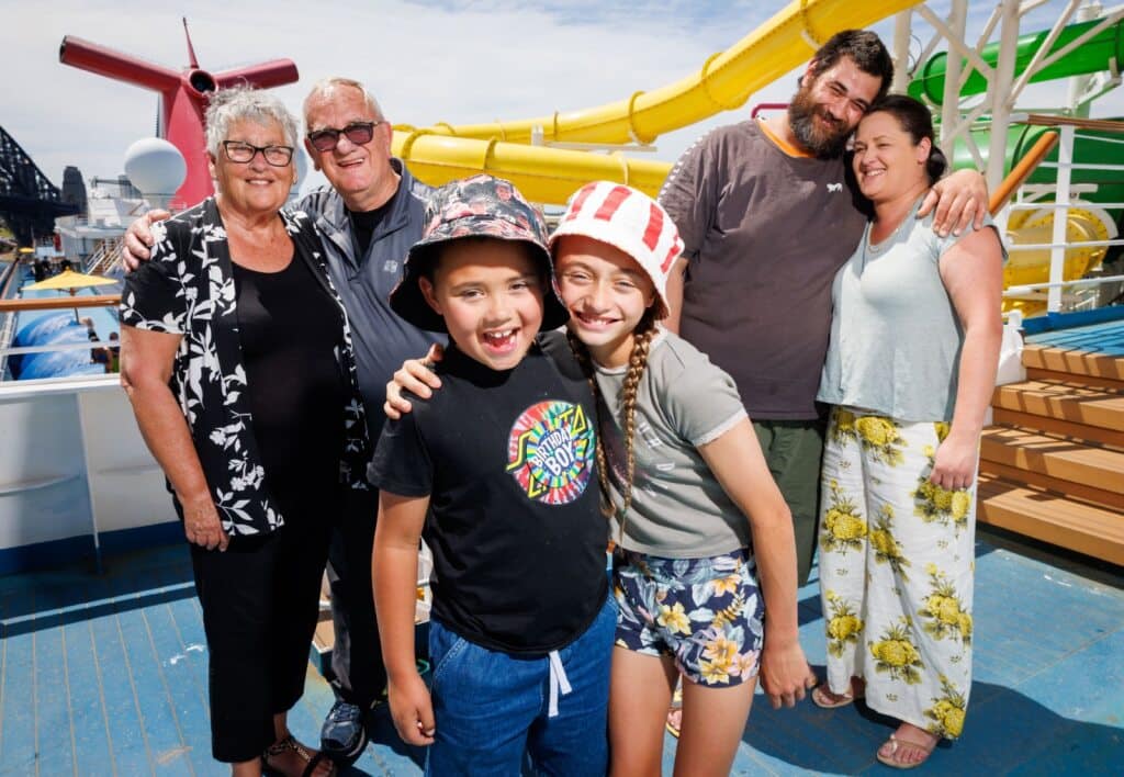 Adelaide family L-R Shirley Van Hout, Thomas Van Hout, Cruz McSwain, Savannah McSwain, Patrick McSwain, Rene Van Hout