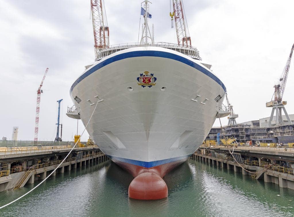 Oceania Cruises' Allura floats out at Fincantieri Shipyard in Genoa, Italy