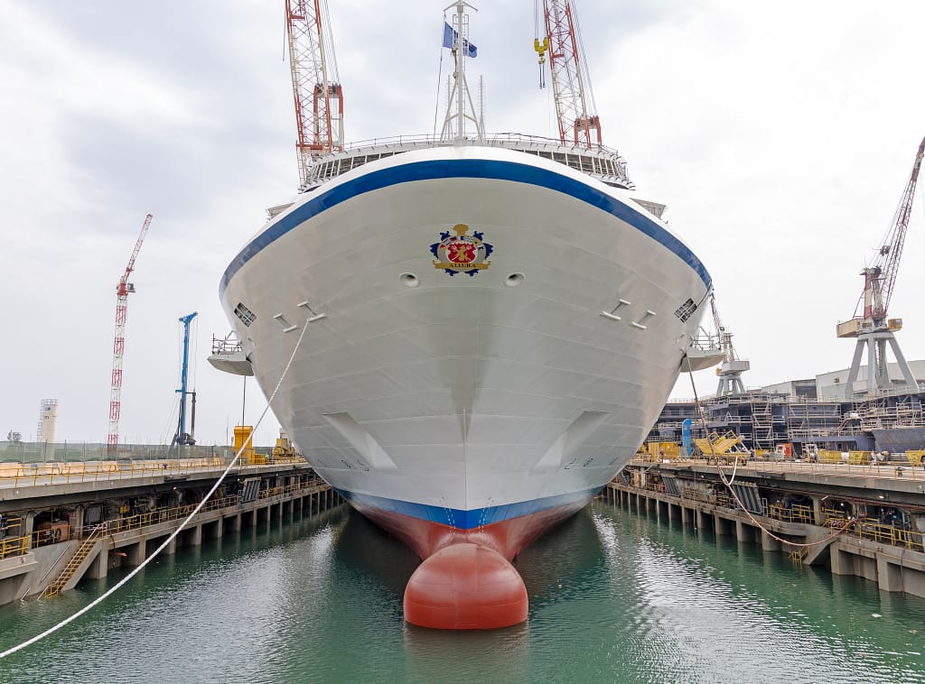 Oceania Cruises' Allura floats out at Fincantieri Shipyard in Genoa, Italy