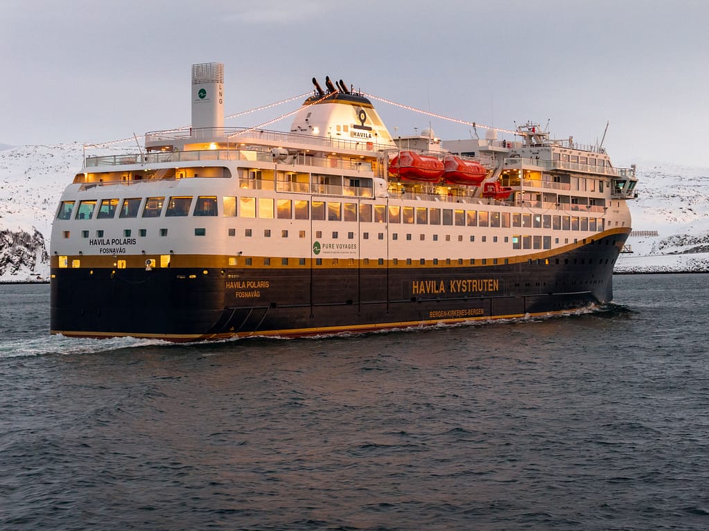 Havila Polaris outside Hammerfest