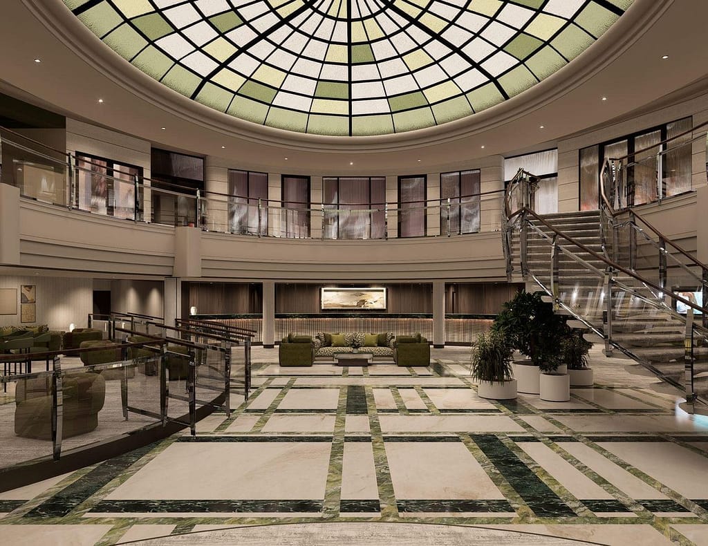 Crystal Serenity refurbished Atrium - Rendered image