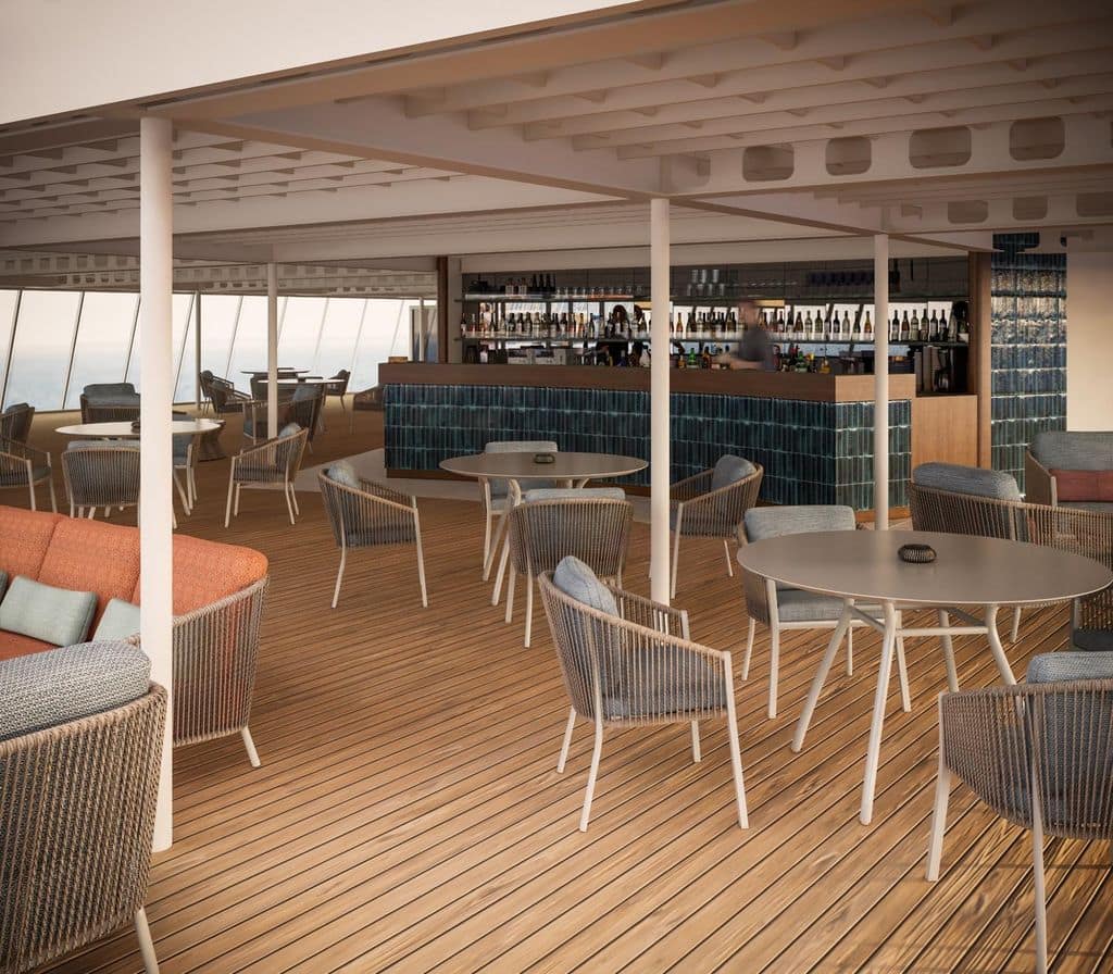 Crystal Serenity refurbished Pool Bar - Rendered image