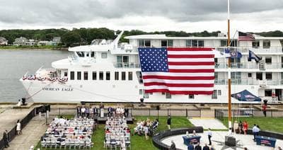 The christening of American Eagle - © Copyright 2023 American Cruise Lines. All rights reserved.