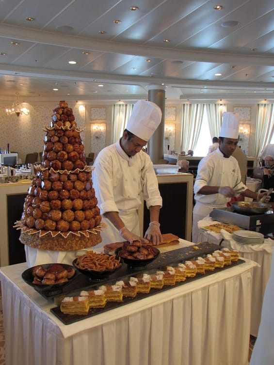 Pastry Chef preparing Croquembouche