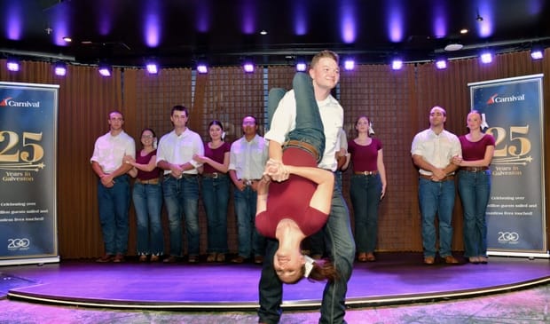 Carnival Cruise Line celebrates 25 years of fun in Galveston with Texas A&M Two-Step Team