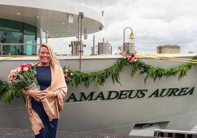 Amadeus River Cruises has christened Amadeus Aurea in Amsterdam on 15th May by godmother Kristie Keller