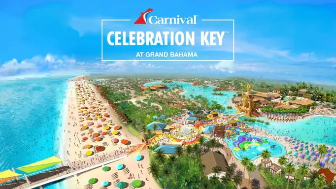 Artist Rendering of Carnival Cruise Line's new Celebration Key at Grand Bahama