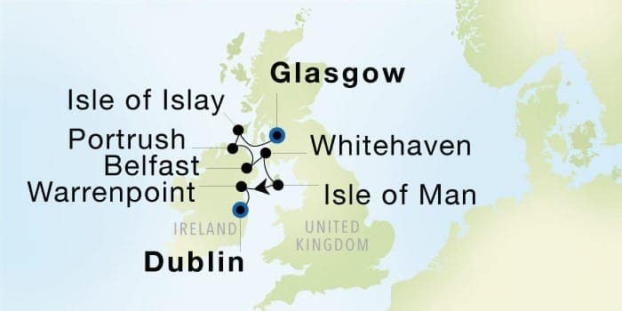 Glasgow (Troon), Scotland to Dublin, Ireland Aug 26 – Sep 2, 2027 / 7 days