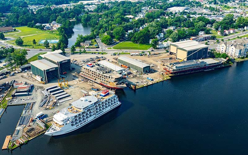 All American Cruise Lines’ new ships are built at Chesapeake Shipbuilding in Salisbury, Maryland