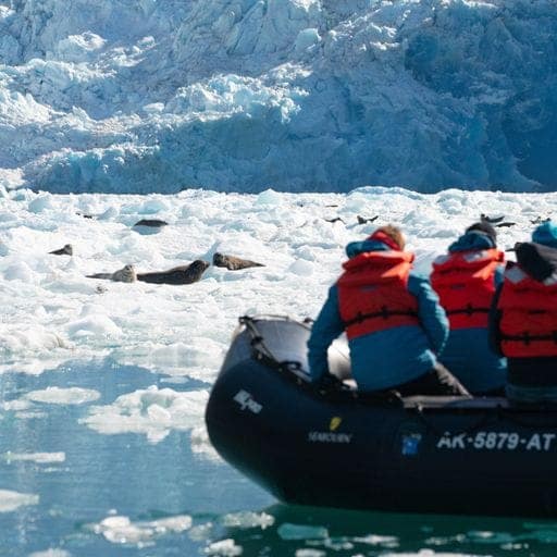A Seabourn Zodiac in Alaska