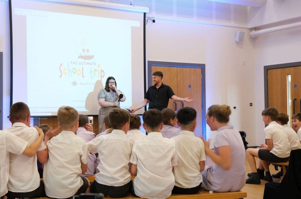 Disney Cruise Line and Roman Kemp surprise Teacher and Students at Goat Lees Primary School