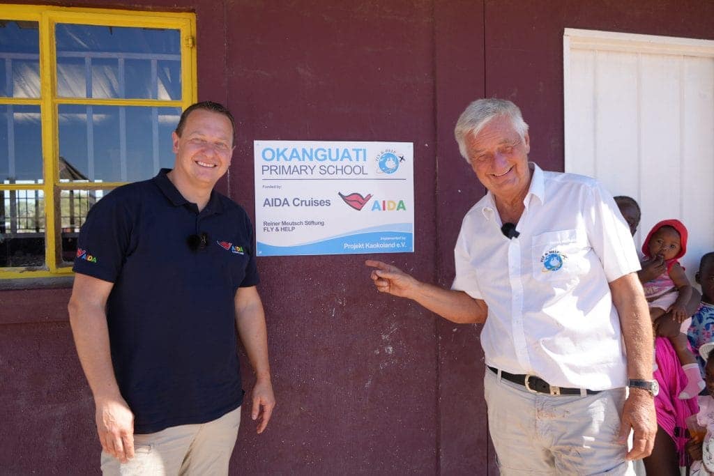 AIDA President Felix Eichhorn at the Okanguati Primary School in Namibia