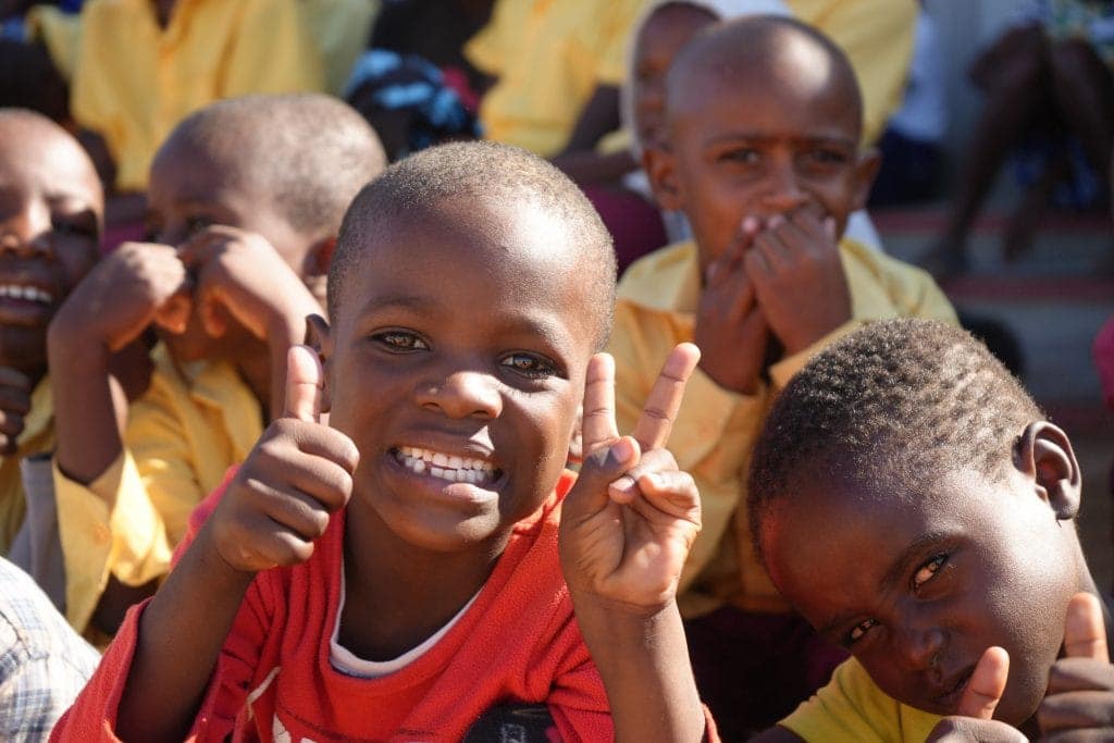Children at the Okanguati Primary School in Namibia