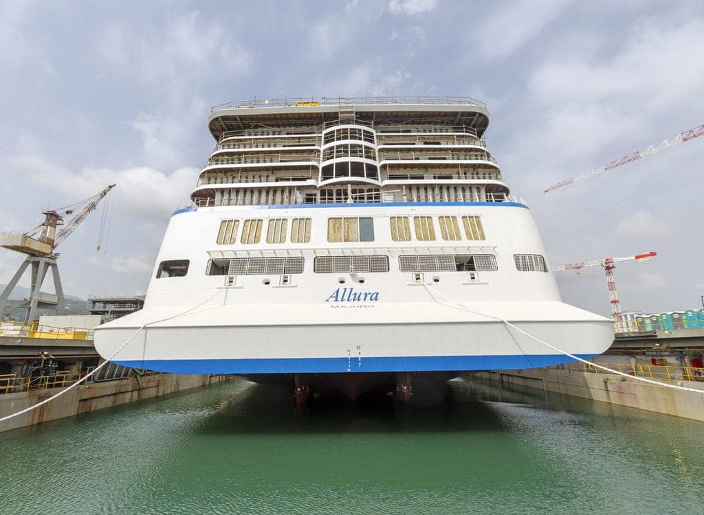 Oceania Cruises' Allura floats out at Fincantieri Shipyard in Genoa, Italy