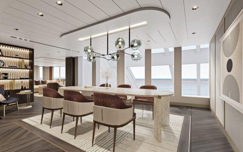 Norwegian Encore, Premier Owners Suite Haven Dining - Rendered Image