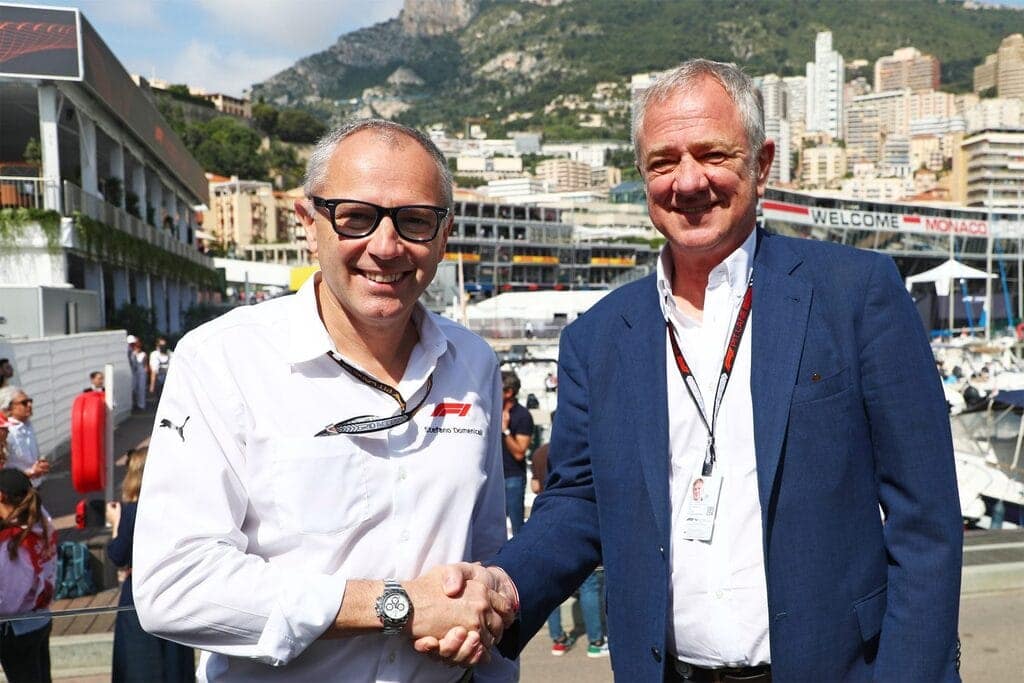 Stefano Domenicali, President and CEO of Formula 1 and Pierfrancesco Vago, Executive Chairman, Cruise Division of MSC Group