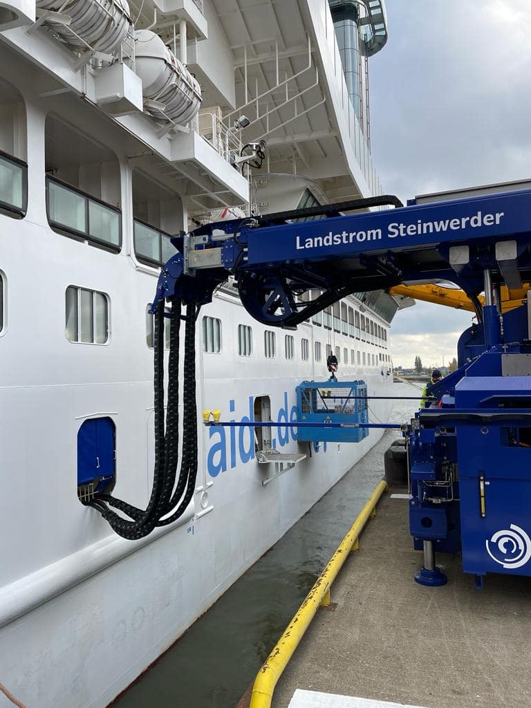AIDA Cruises receiving shore power in Hamburg