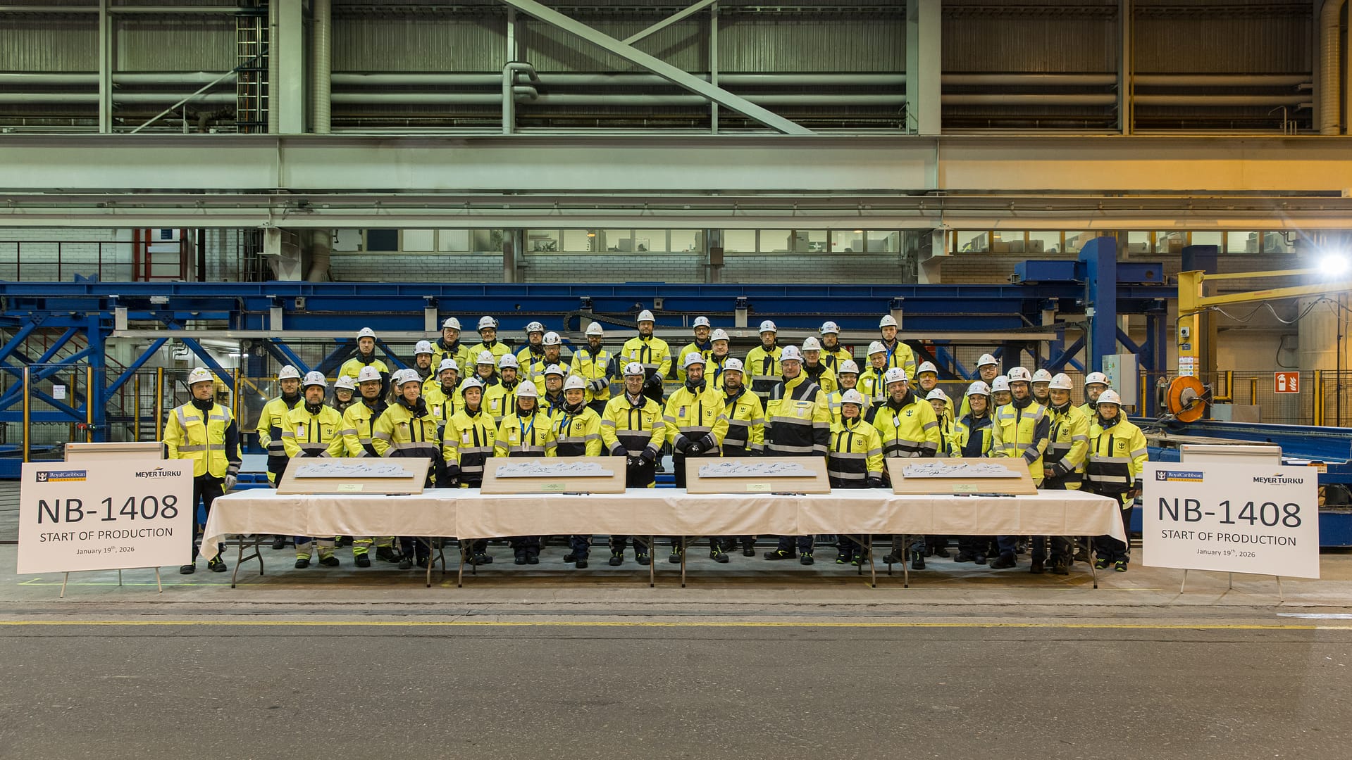 Royal Caribbean’s fifth Icon Class ship has officially started construction with the first cut of steel