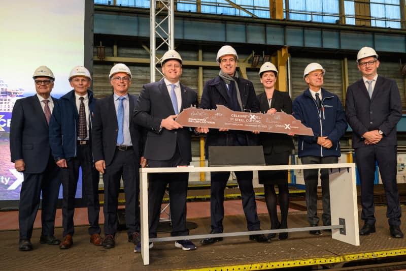 First steel-cutting of Celebrity Xcel, Celebrity Cruises’ fifth Edge Class ship, at Chantiers de l’Atlantique