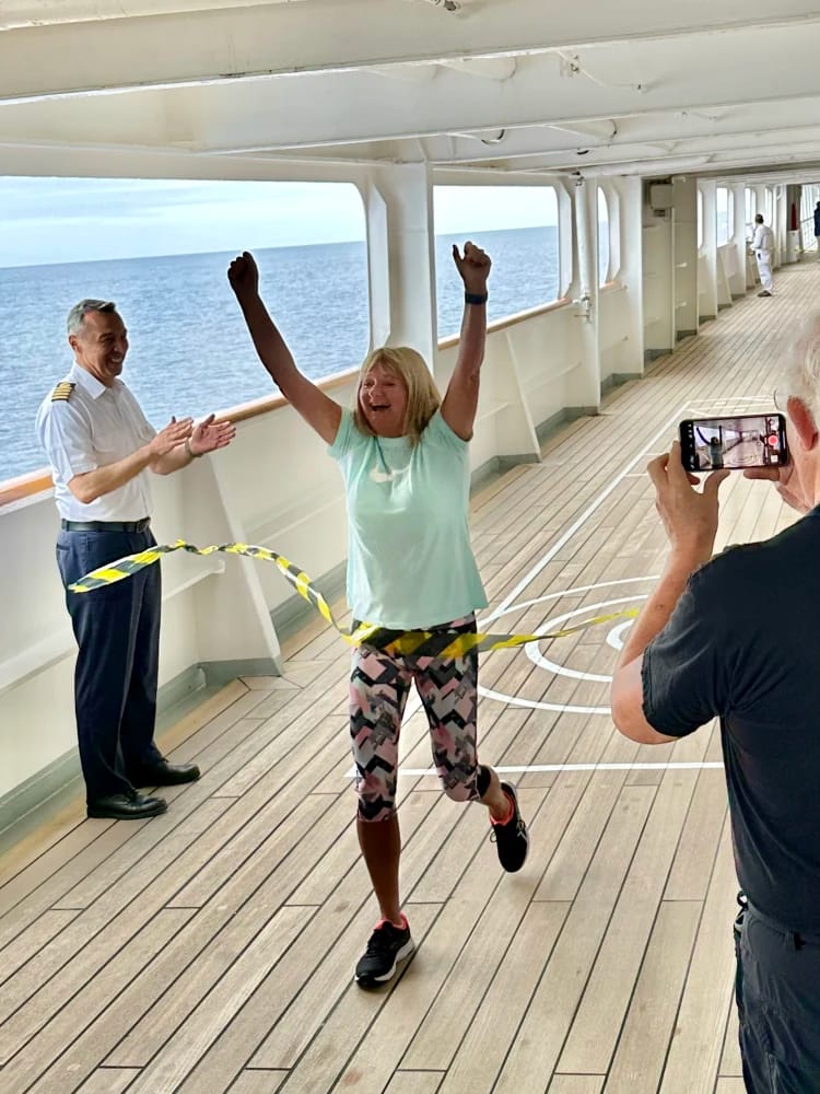 Claire completing her challenge - © Fred. Olsen Cruise Lines 2023.