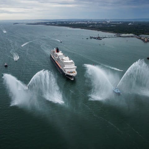 Cunards' Queen Anne arriving in Southampton